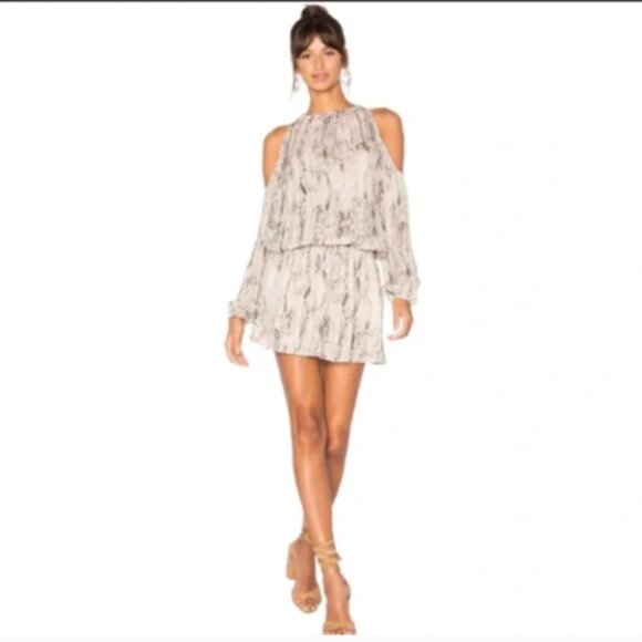 Ramy Brook Lauren Dress, Cold-Shoulder, in snake print, Size XS - Picture 1 of 3